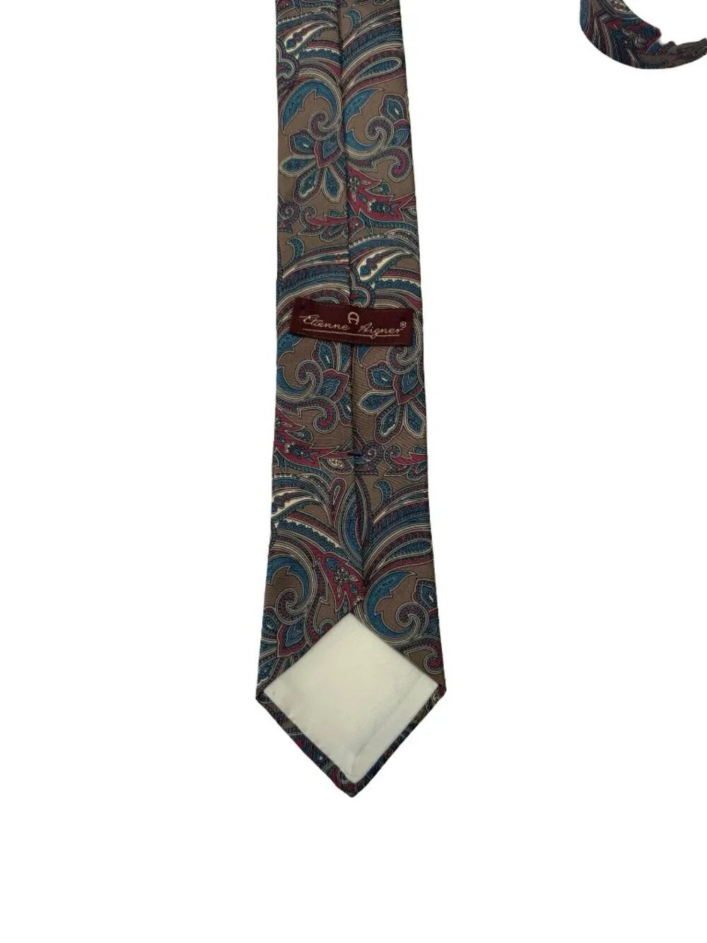 Etienne Aigner Paisley Necktie Vintage Brown Teal Burgundy Men's Tie 57x3